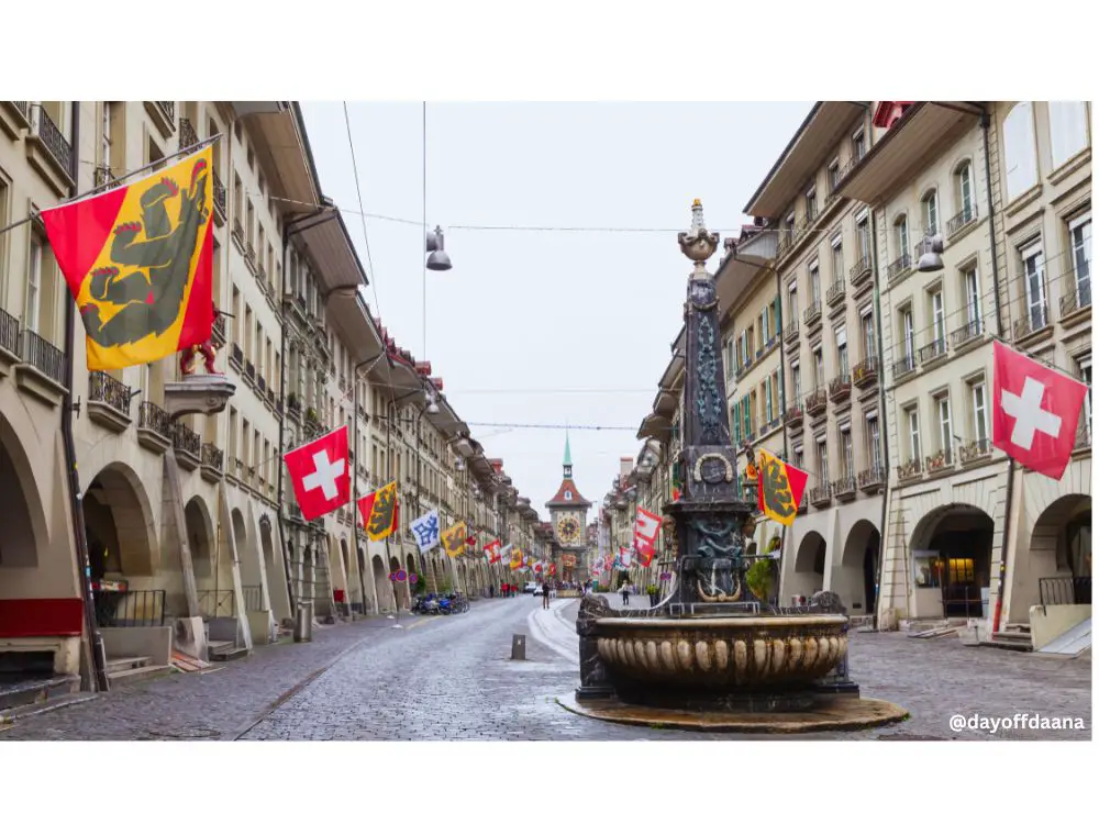 <Kramgasse - rua central da cidade que contem diversas lojas para passear em Berna>