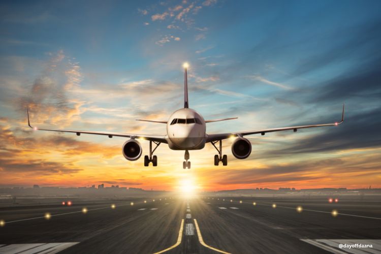 aviao pousando aviao pousando com entardecer